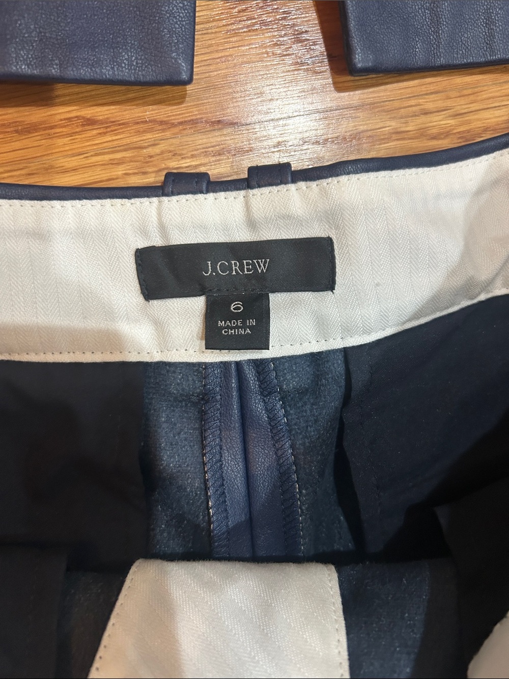 J. Crew Navy Faux Leather Blazer and Shorts Set - Picture 4 of 5